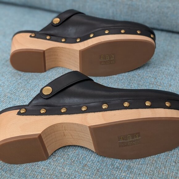 J. Crew convertible leather clogs black size 8.5 - Picture 4 of 6